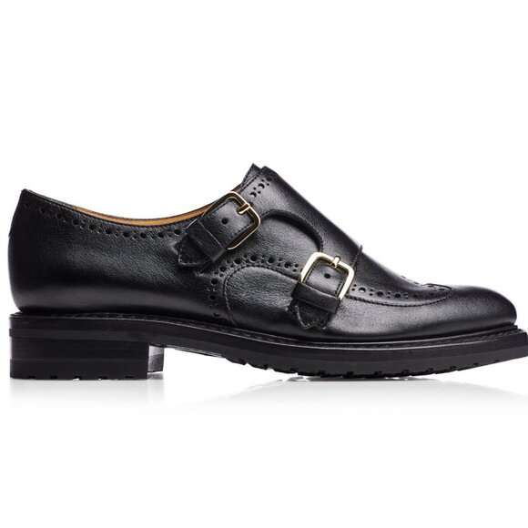 The Office of Angela Scott Shoes - The Office of Angela Scott Mr. York Black Double Monkstrap Leather Oxford Shoe